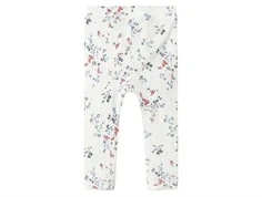 Hvide leggings med blåt og rødt blomsterprint fra Name it 13241125 cloud dancer bagfra
